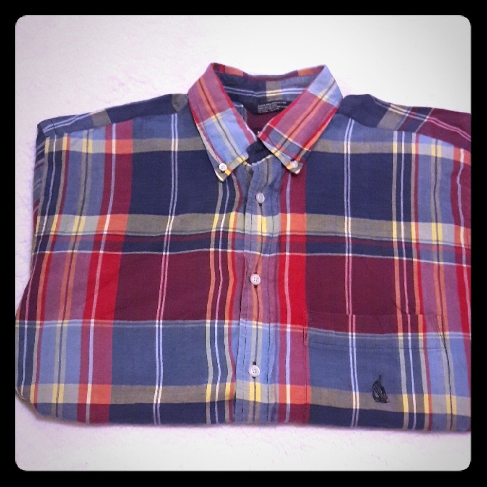 Nautica Men's Plaid Short Sleeve Button Down